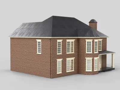 British House Design 12T4  Low-poly 3D model