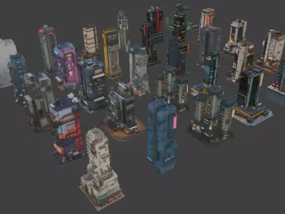 Sci-Fi Architecture Set 2 3D model