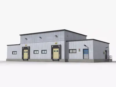 Factory x17 Low-poly 3D model