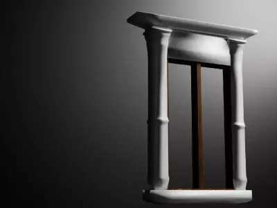 GREEK WINDOW with wood Free 3D model
