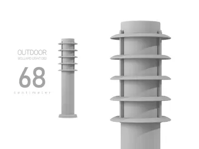 Outdoor Stainless Steel Bollard Light 3D model