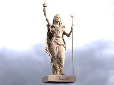 Queen Teuta Statue Grand Bust  3D model