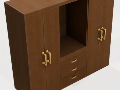 Celestine Four Door Wardrobe Low-poly 3D model