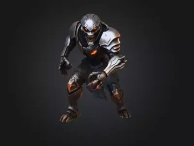 Crazy Armored Robotic Wraith Low-poly 3D model