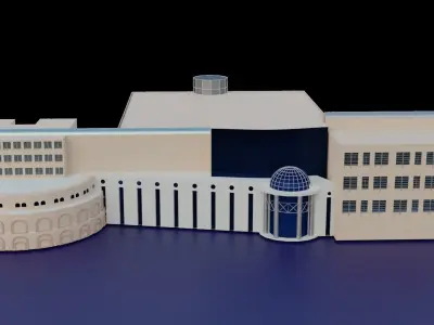 College building Low-poly 3D model