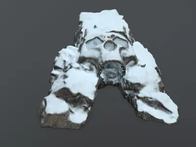 Skull Cave Low-poly 3D model 11