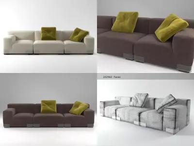 Plastics Duo Sofa 3 3D model