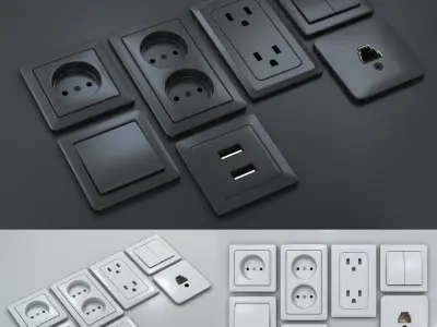 Switches and Sockets Set 3D model