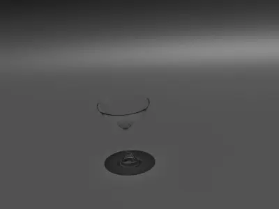 Set of glasses and plates Low-poly 3D model