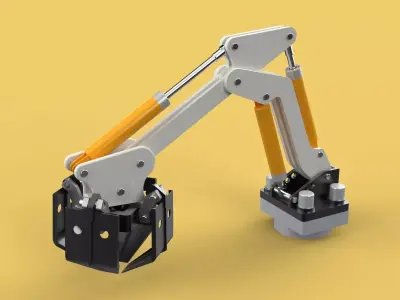 MOUNTED ATTACHMENT ARM CRANE TRUCK BULLDOZER EXCAVATOR TRACTOR 3D model