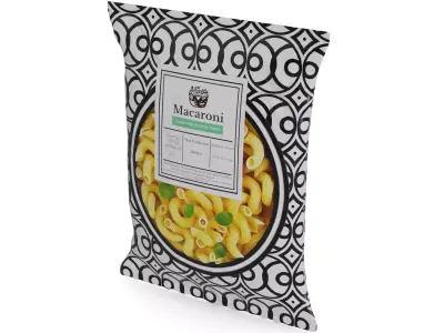 Penne fusilli macaroni vermicelli shells and shapes Macaroni ... 3D model