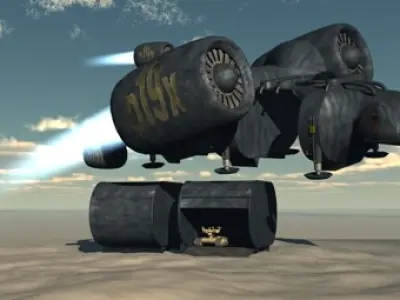 spaceTrans spacecraft with propeller 3D model