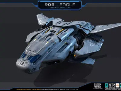 RQ8 Eagle - Fighter  Low-poly 3D model