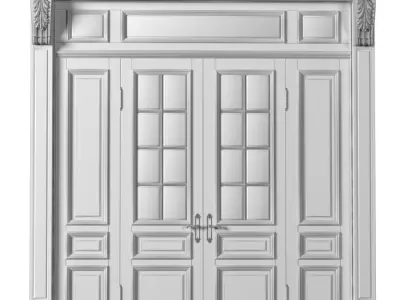 Outdoor Entrance classic door External Doors Exterior Door 3D model