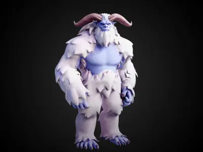 Yeti - Rigged Stylized Creature 3D Model for Blender Low-poly 3D model