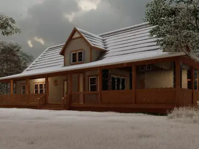 Casa Scene-villa-modern house 3D model 18