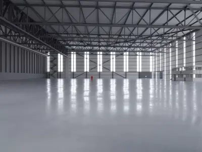 Airplane Hangar Interior 2 Low-poly 3D model