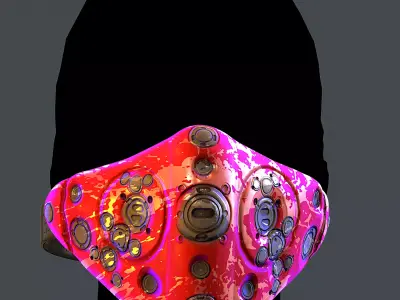 Gas mask helmet 3d model scifi Low-poly Low-poly 3D model