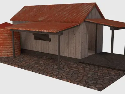 Rusty Old Shack - Game Ready Low-poly 3D model