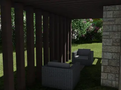 villa house in jungle 3D model