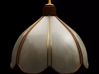Retro Pendant Light Low-poly 3D model