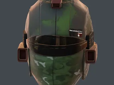 Gas mask helmet 3d model scifi Low-poly  Low-poly 3D model