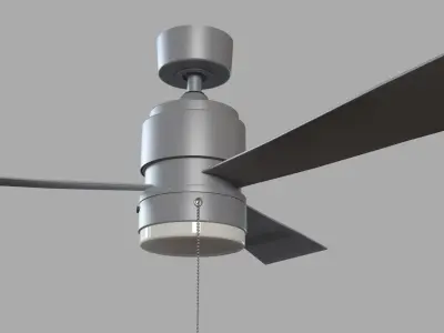 Fanimation Zonix 52 Silver Indoor Outdoor Ceiling Fan LED Light Free 3D model