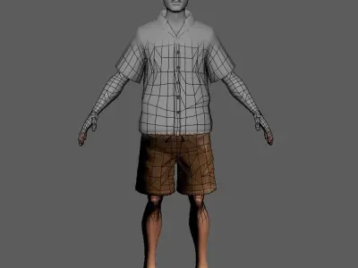 Men street wear Low-poly 3D model