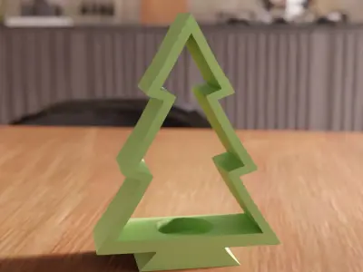 Christmas Tree Tea Light Holder - 244 3D print model