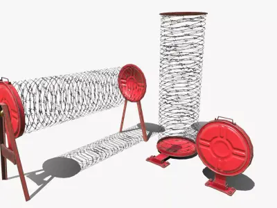 barbed wire Low-poly 3D model