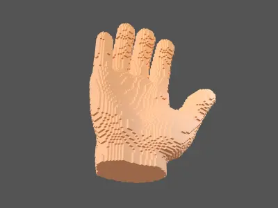 Voxel Style Hand v1 003 3D model