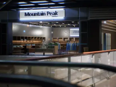 Shopping Mall Environment Kit - UE Low-poly 3D model