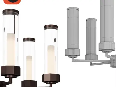 Regent-3-6-BB Chelsom chandelier Low-poly 3D model