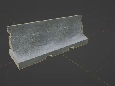 Concrete Barrier Low-poly 3D model 22