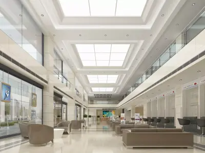 Bank Interior 03 3D model