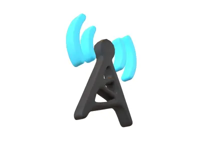 Wireless Radio Symbol v1 002 Low-poly 3D model