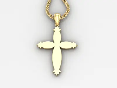 Light Gold 18K Cross Pendant 1CP061 3D print model