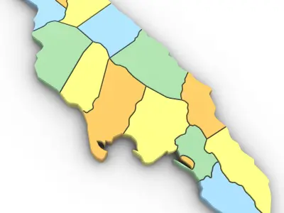 3d Political Map of Jamaica 3D model