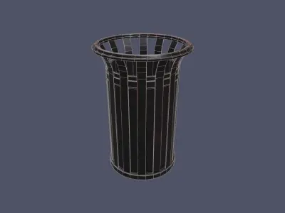 Trash Can Low-poly 3D model 34