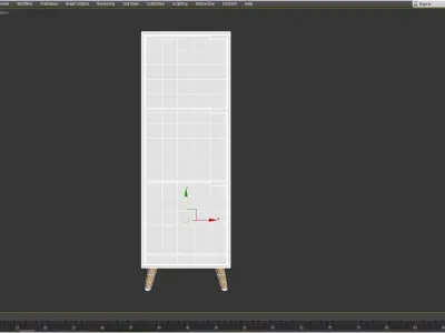Maudine white shoe cabinet 3D model