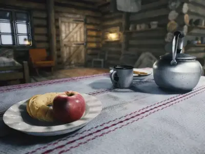 Log Cabin Low-poly 3D model