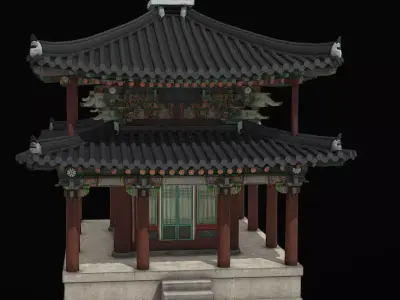 Korean Hanok Temple BongAmTemple GeukRagJeon 3D model