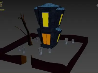 The Haunted House Low Poly Low-poly 3D model