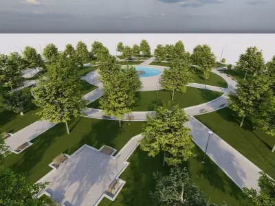 public park-Private Park Landscape 3D model