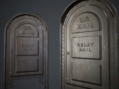 Post Box PBR Game Ready Low-poly 3D model