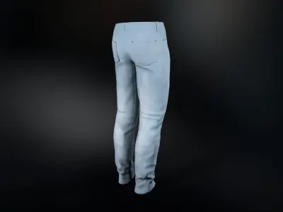 Light Blue Jeans Low-poly 3D model
