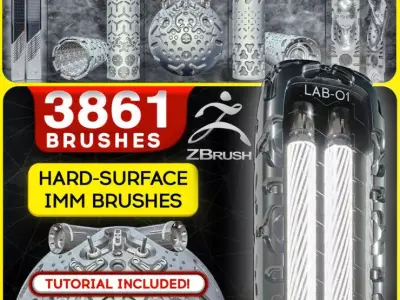 ZBrush - 3861 IMM Hard Surface Brushes Vol1 3D model
