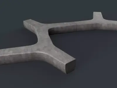 Modern Outdoor Bench 82 PBR Game Ready Low-poly 3D model