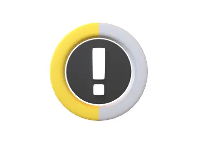 Battery Circle with Exclamation Mark Symbol v1 011 Low-poly 3D model