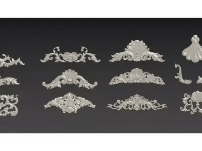 European-style carving 3D model